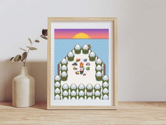 Cozy Winter Campfire Print